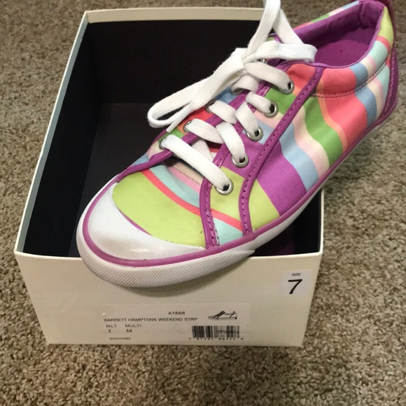 Coach Shoes - Coach lace up striped tennis shoes size 7 Coach Shoes - Coach lace up striped tennis shoes size 7